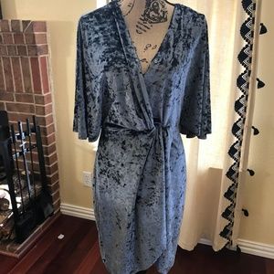 Vintage style blue velvet dress size M